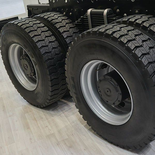 Close-up of Truck Tires With Deep Tread — Paul’s Tyres & Farm Maintenance in Apsley, NSW