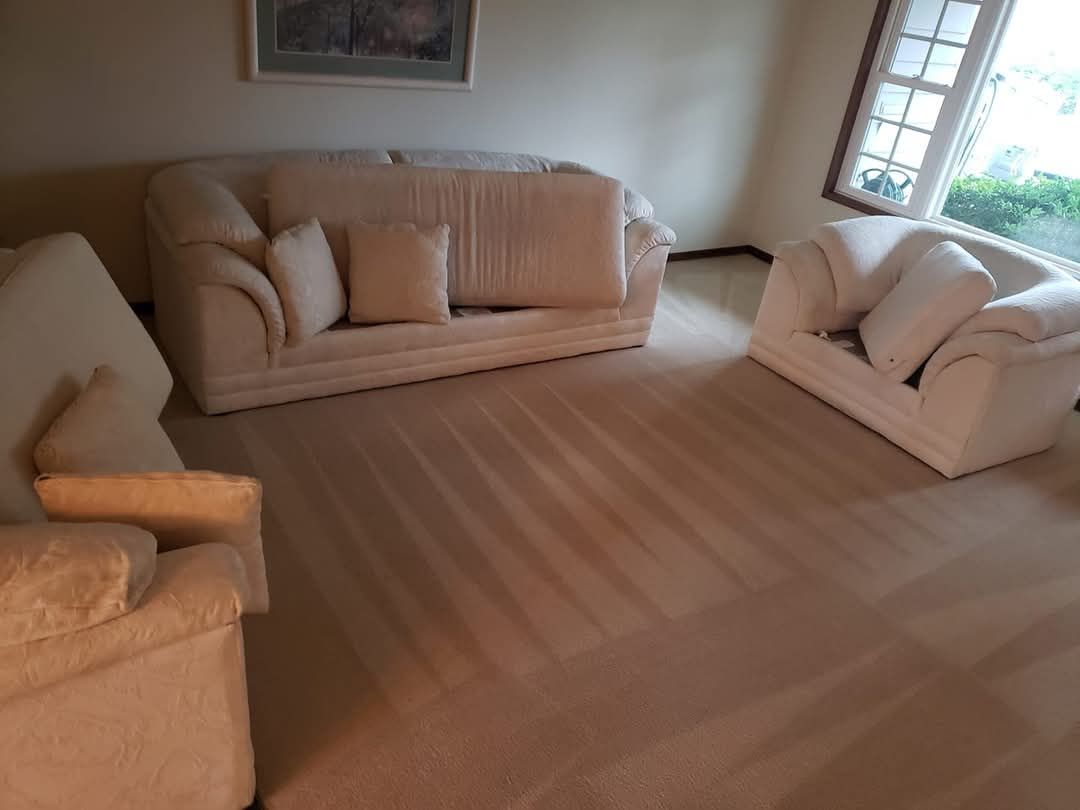 A man is cleaning upholstery in Vancouver with a steam cleaner.