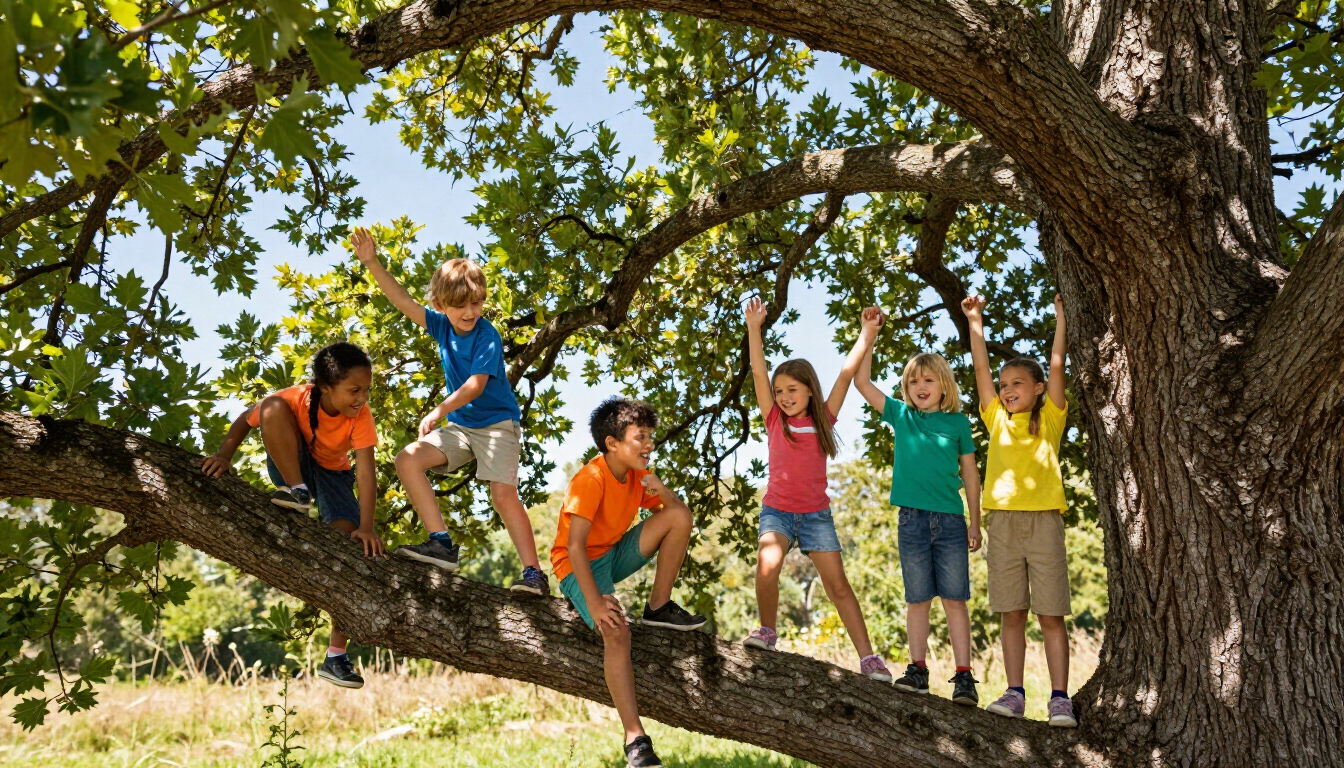 Kids climbing adventure