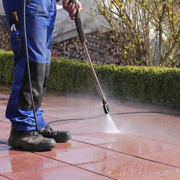 Man Using Pressure Washer — Austin, TX — Austin Pressure Washing Services, LLC