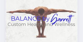 "Balance Fitness" logo on a blue background; "Custom Health and Performance" text below.