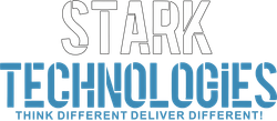 A logo for stark technologies that says their slogan think different to deliver different