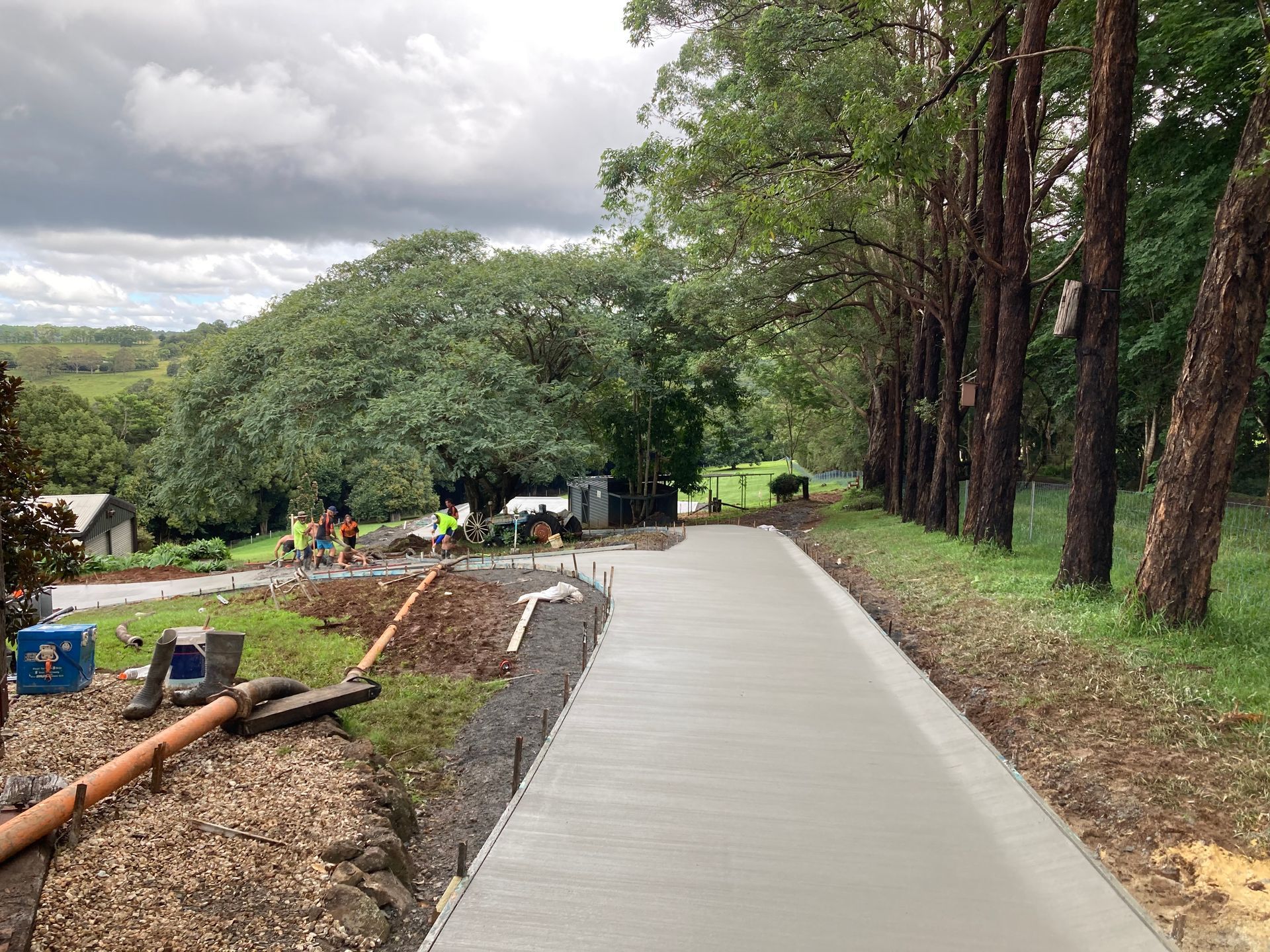 A Concrete Driveway Is Being Built — Northern Rivers Concrete Construction In Pimlico, NSW