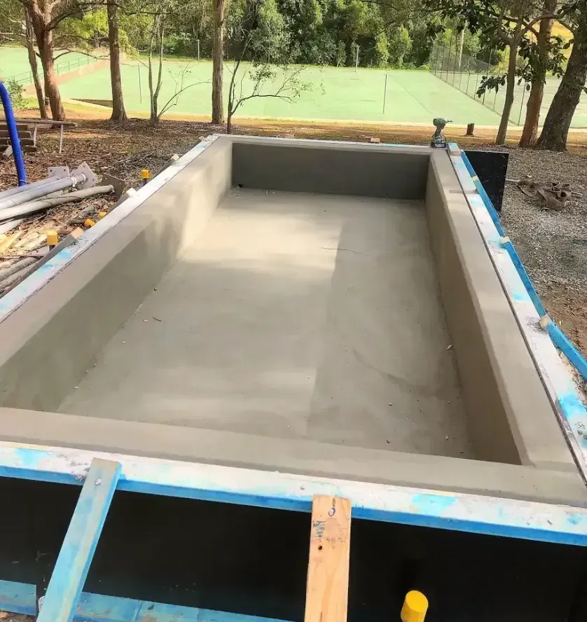 A Large Concrete Pool Is Being Built — Northern Rivers Concrete Construction In Lismore, NSW