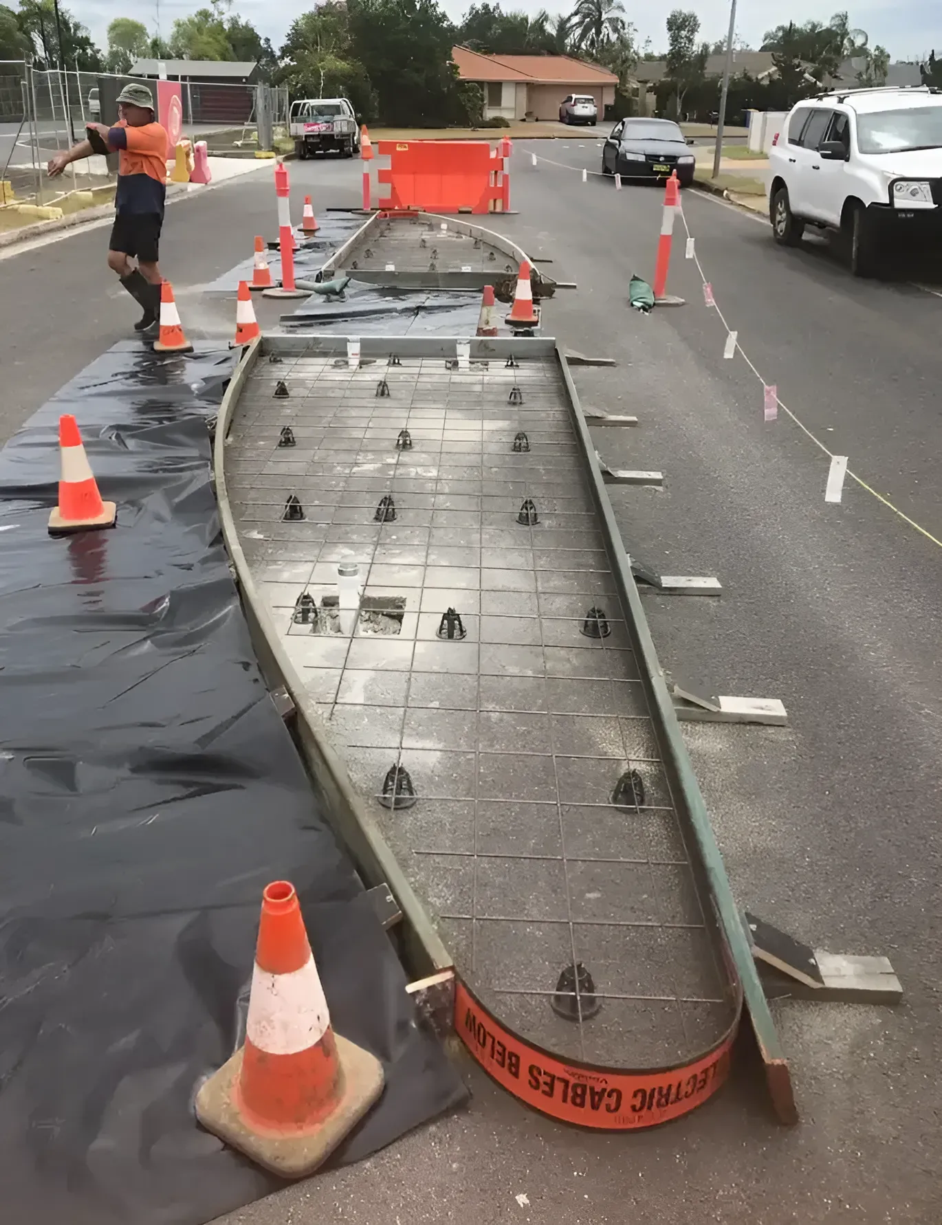 A Construction Site With A Sign — Northern Rivers Concrete Construction In Pimlico, NSW