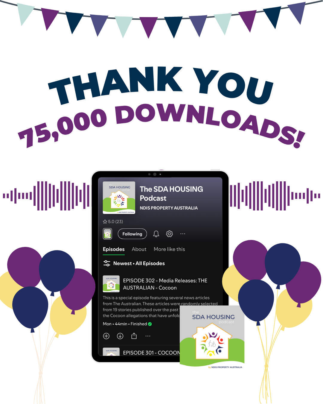 A poster that says thank you 70,000 downloads