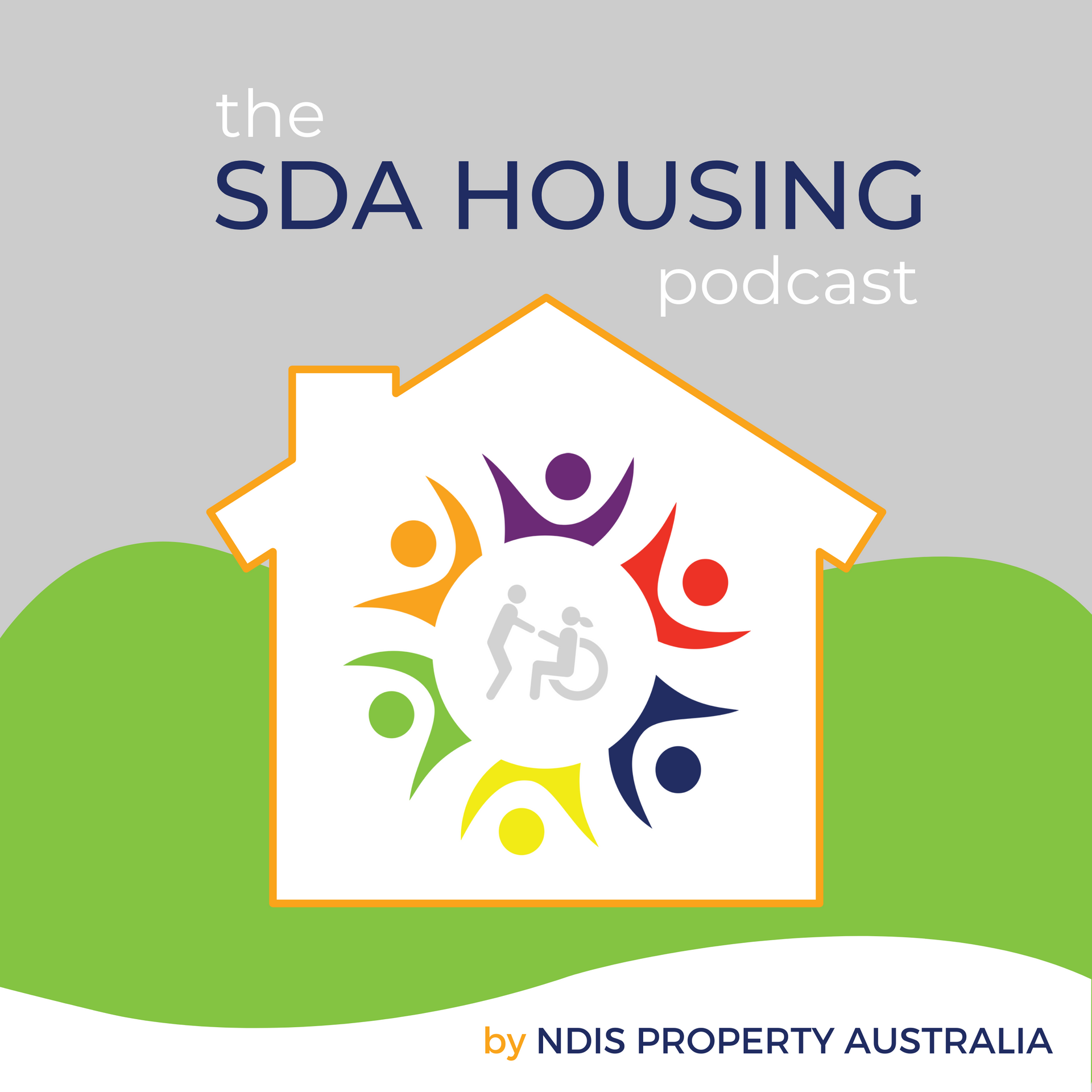 The logo for the sda housing podcast by ndis property australia