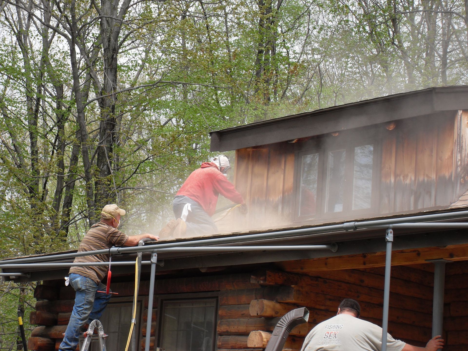 Media Blasting for Log Homes