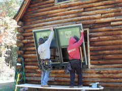 log cabin window and door installation services