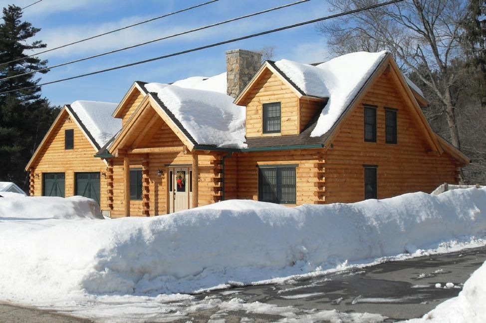 log cabin care in the winter time in New England