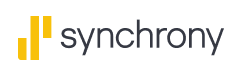 Logo for Synchrony: yellow bars forming a corner, with 