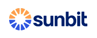 Sunbit logo: a circle with blue and orange segments and the word 
