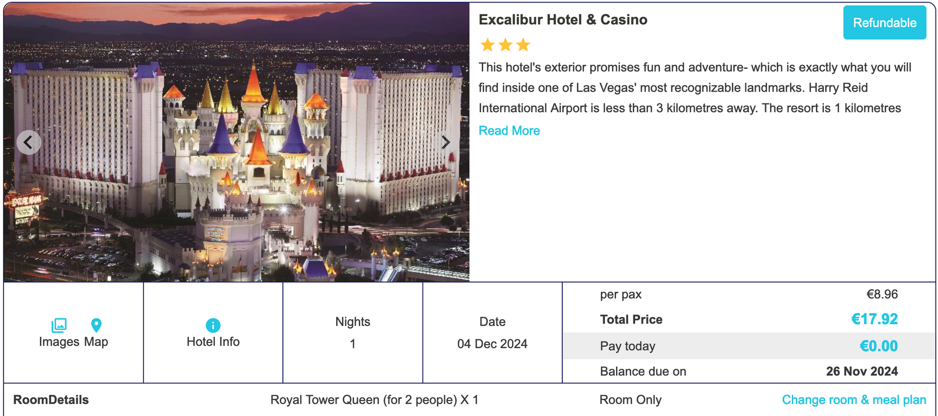 An advertisement for a hotel in las vegas