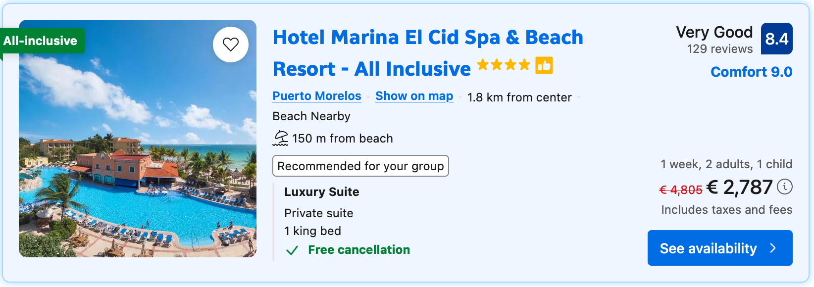 Hotel marina el cid spa & beach resort all inclusive