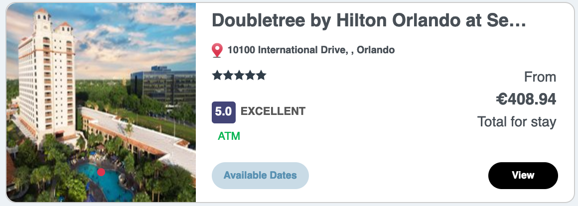 An ad for doubletree by hilton orlando al se