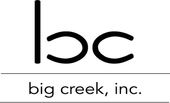 A black and white logo for big creek , inc.