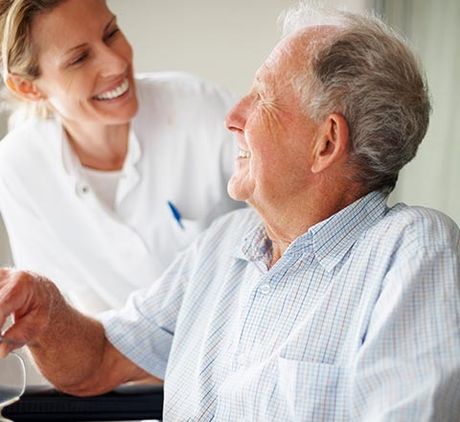 Elderly Man Talking to His Nurse | Lewiston, ID | Golden Girls Residential Care