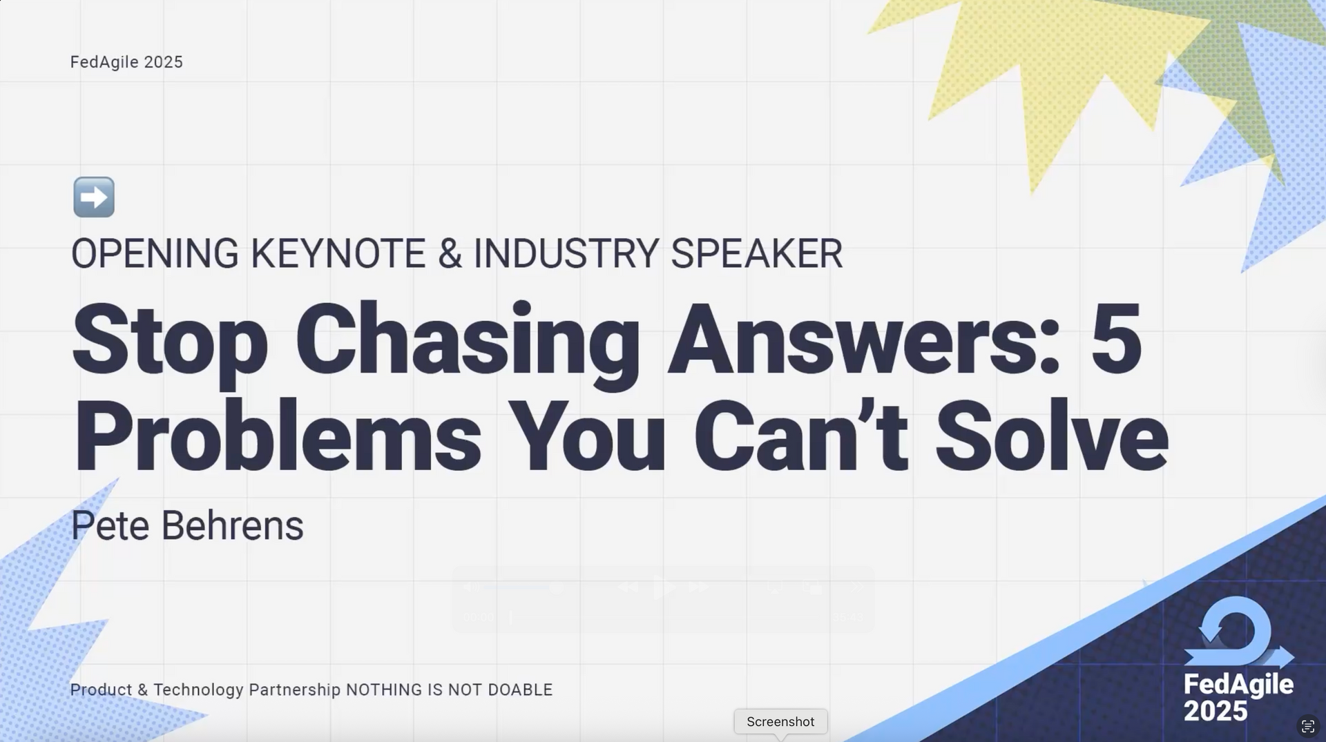 Event slide for FedAgile 2025: 