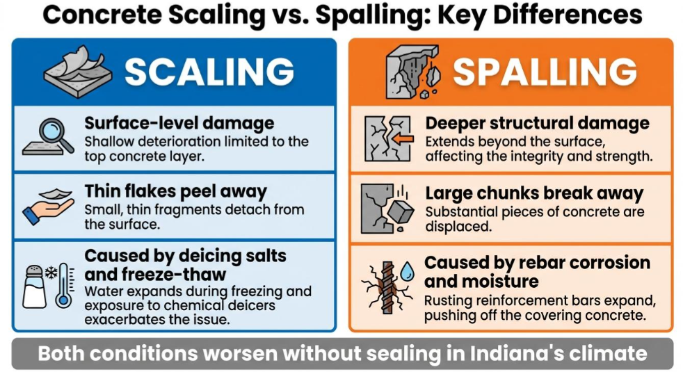 concrete scaling vs. spalling