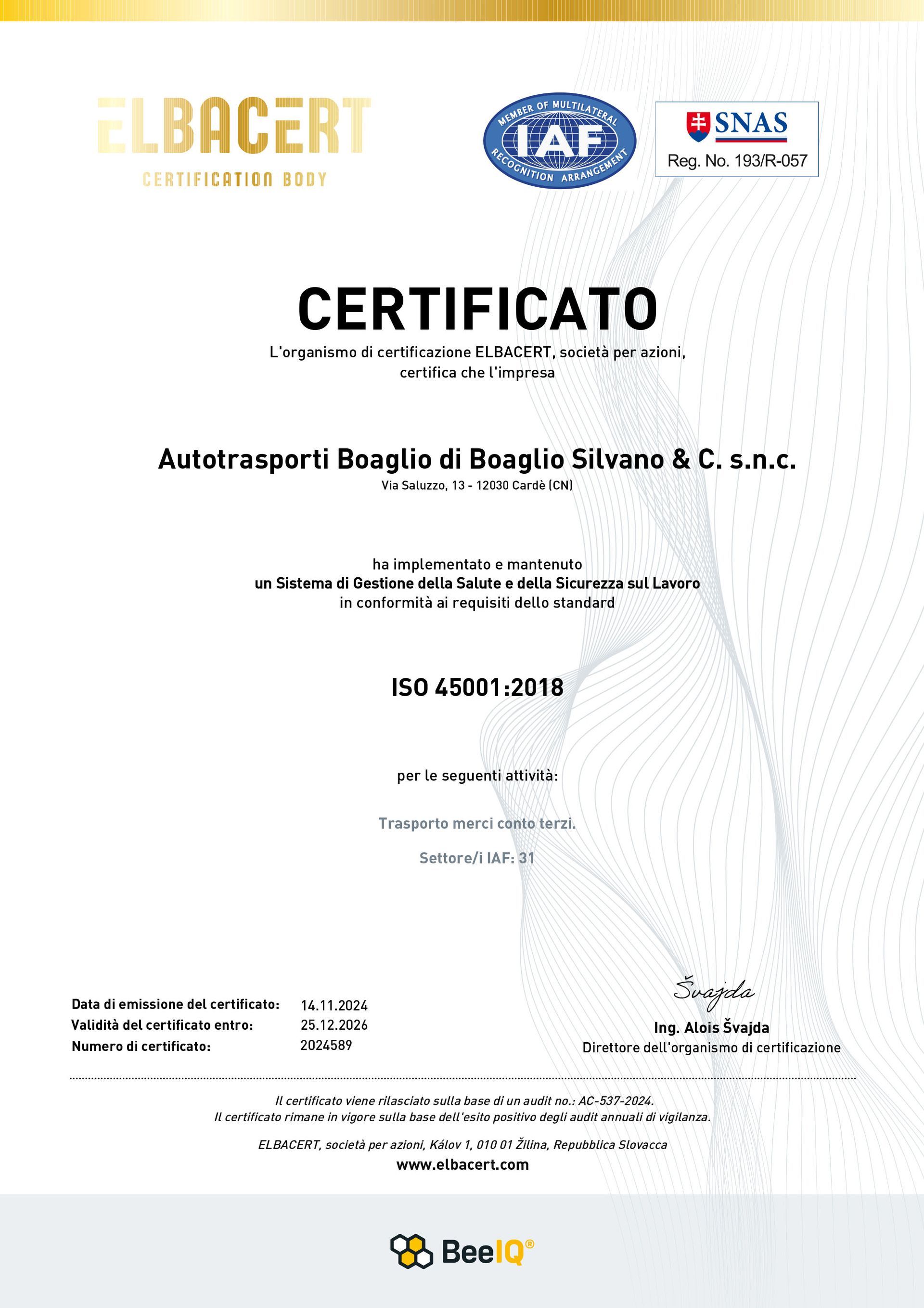 Certificazione ISO 14001