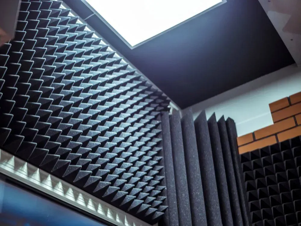 Black Acoustic Foam Panels Cover Walls and Ceiling of a Room — Kev's Group QLD in Kawana, QLD