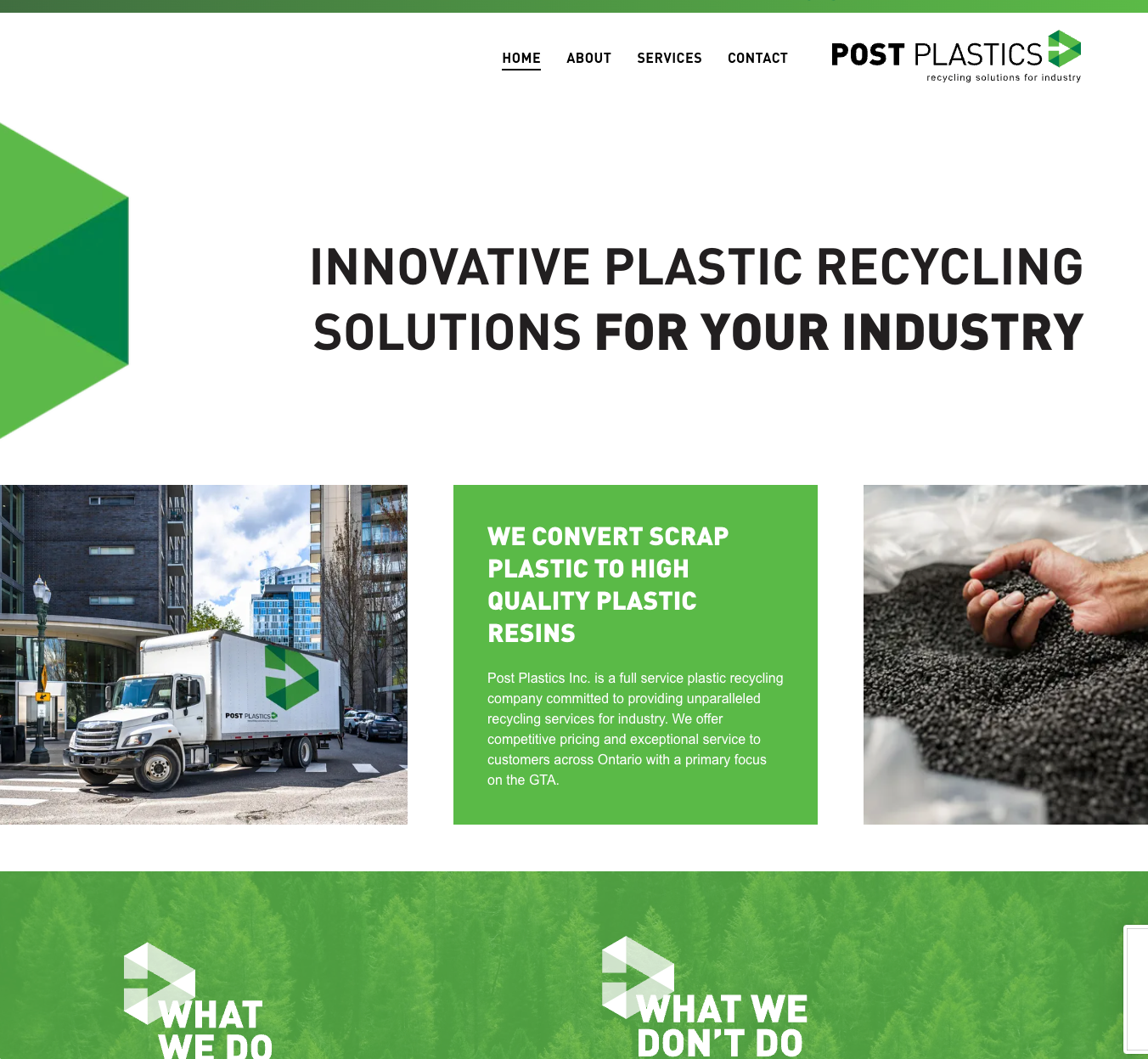 Plastic Recycling Website Design Ajax