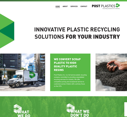 Website design project for Post Plastics in Ajax by EyetoEye Design