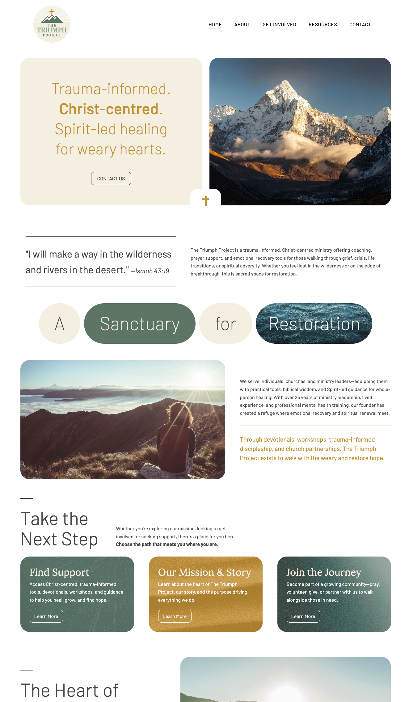 The Triumph Project counselling website design