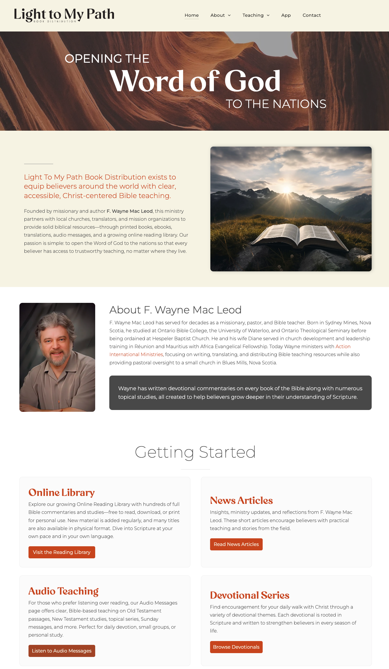 Light to My Path Christian ministry website design