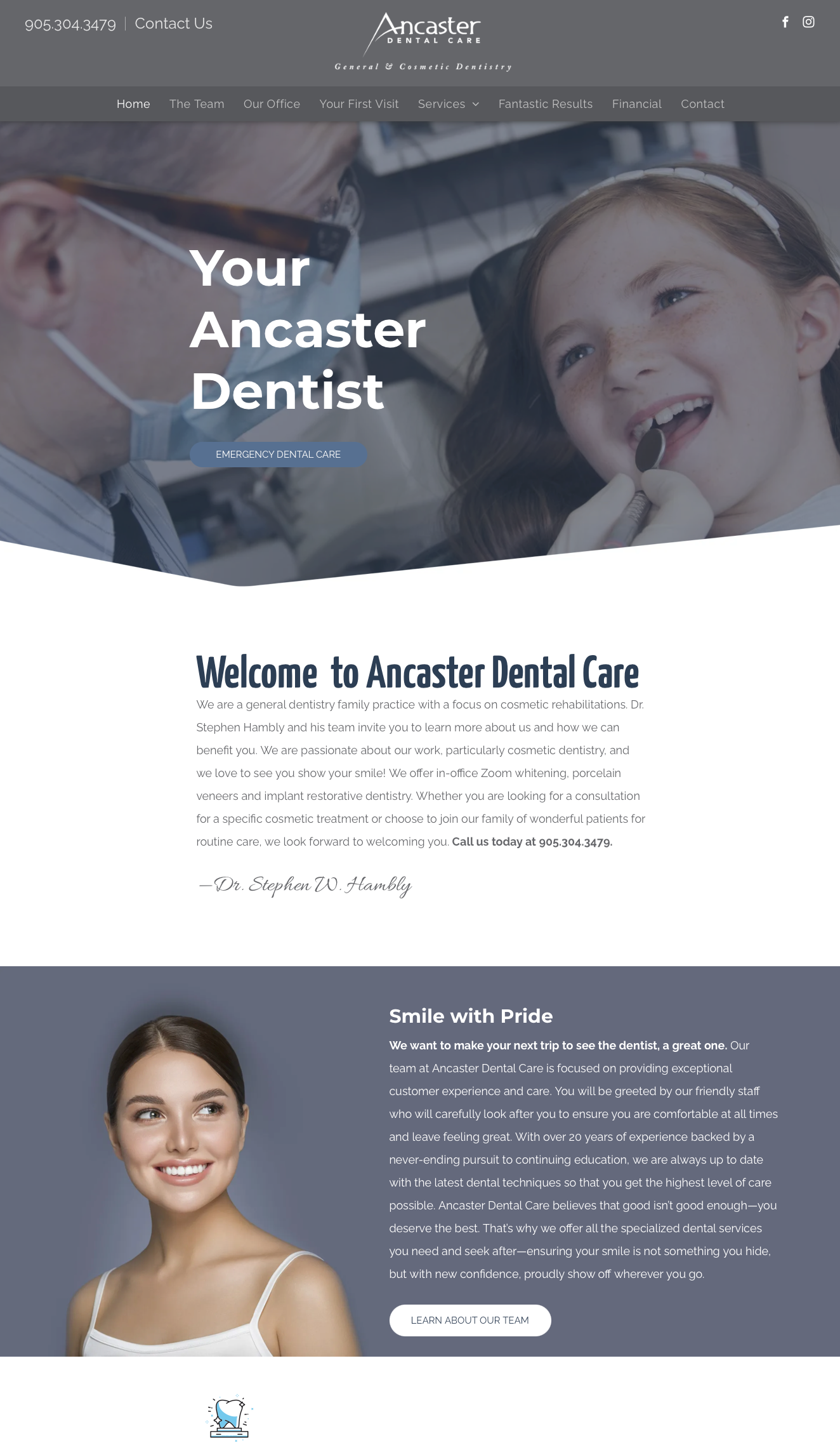 Ancaster Dental website design