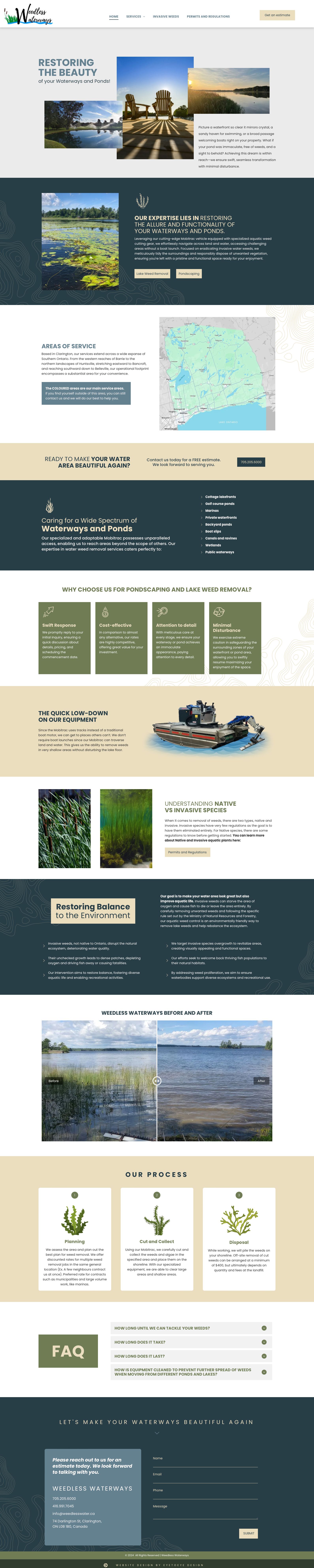 Weedless Waterways website design mockup