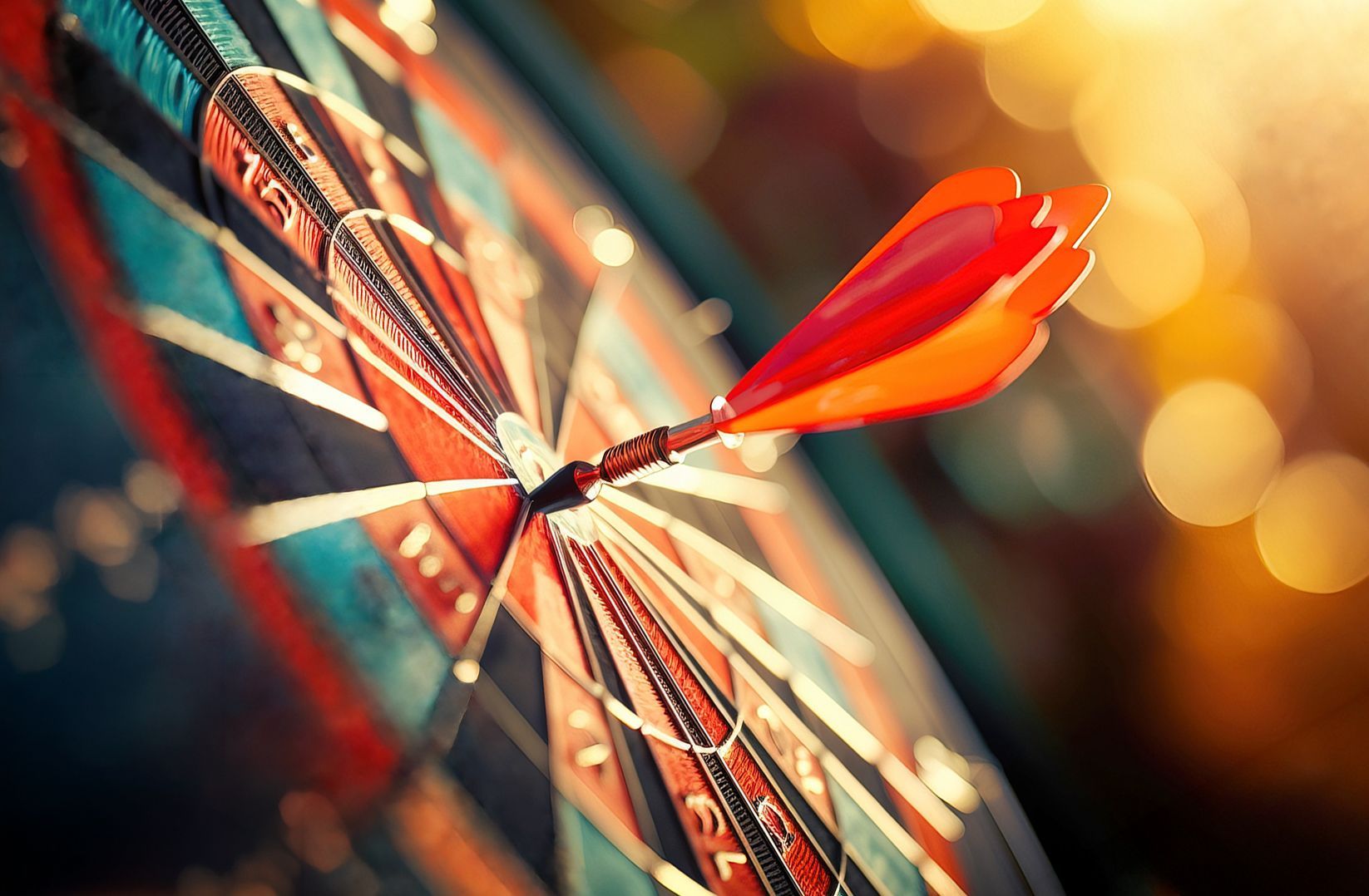 Dart hitting bullseye target representing results-driven Christian web design