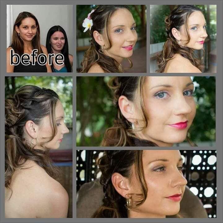 A Before and After Photo of a Woman 's Hair — Bernadette's Beauty Care in Sarina, QLD