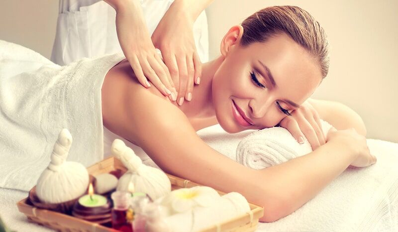 A Woman is Getting a Massage at a spa — Bernadette's Beauty Care in Sarina, QLD