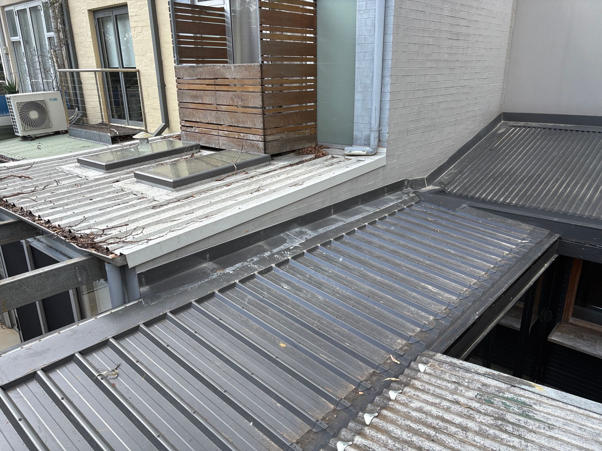 A roof with clean gutters.