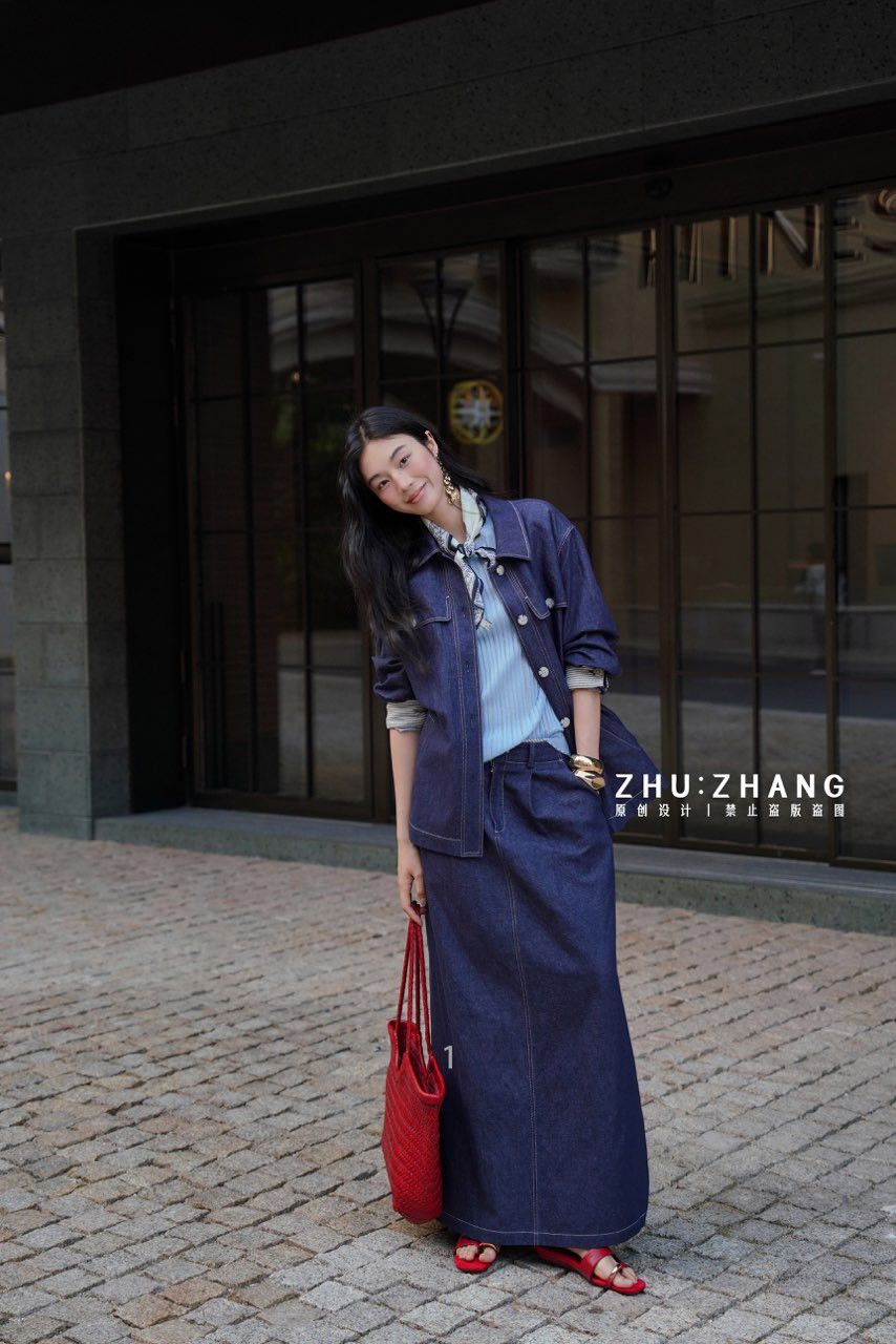 B073 牛仔外套（附腰帶）