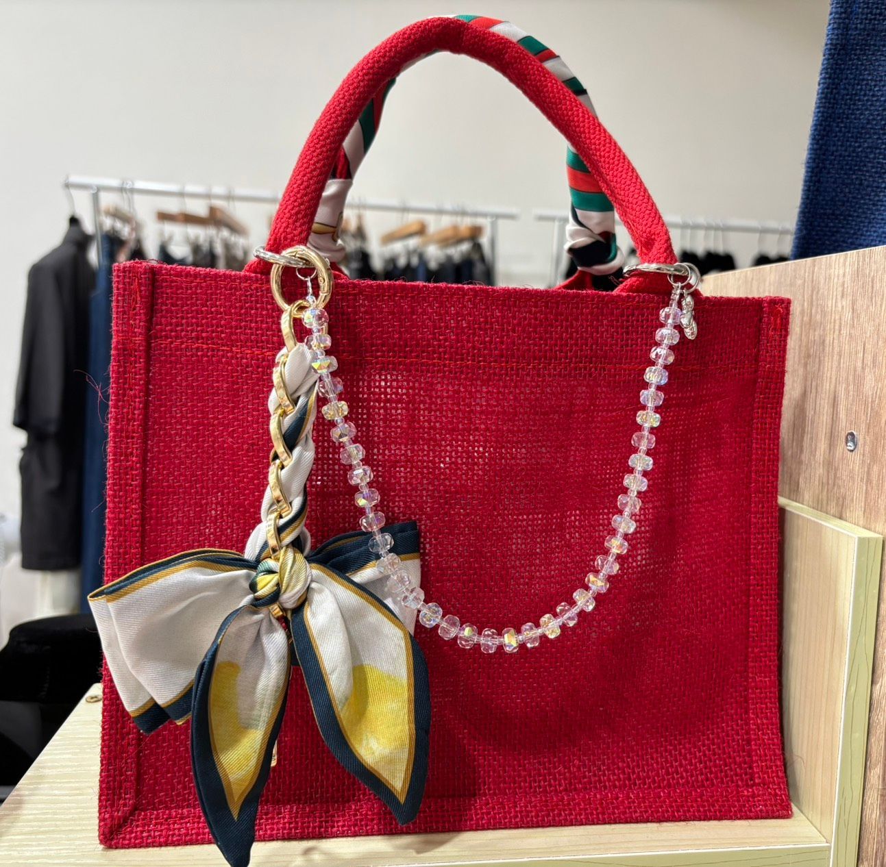 透明珠鍊手機吊飾