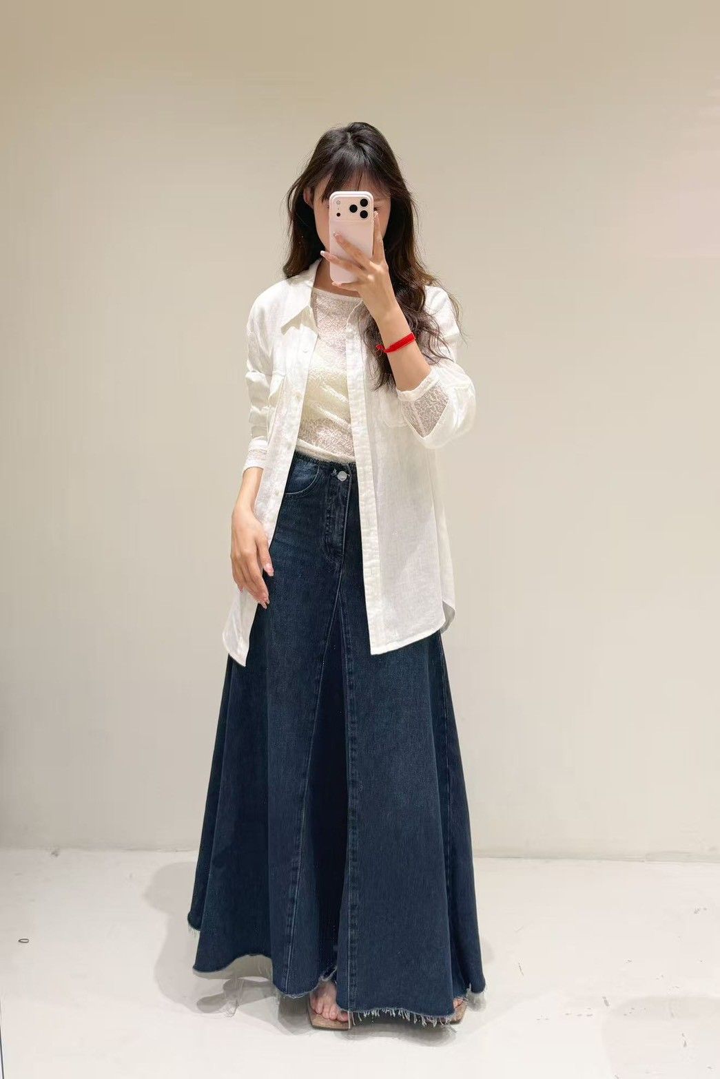 A031 高腰A字牛仔長裙（自留款）