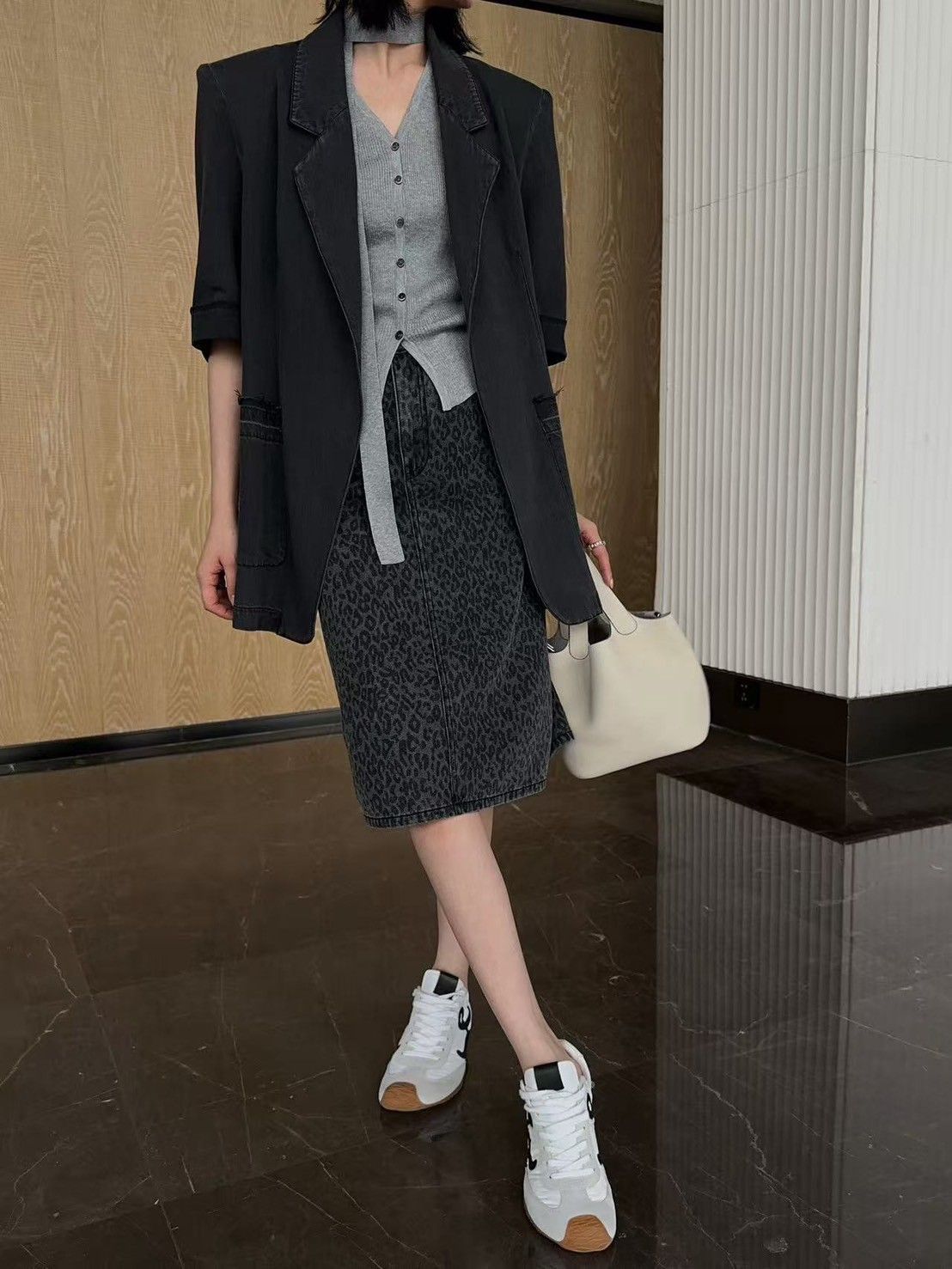 短袖牛仔西裝外套C001