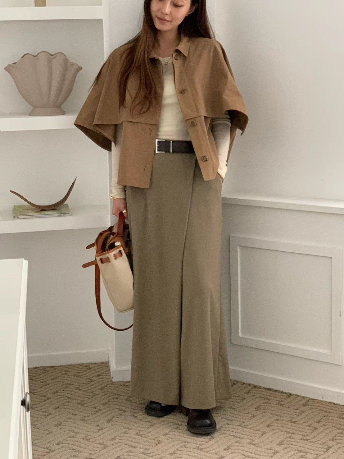 C001 優雅直筒褲裙