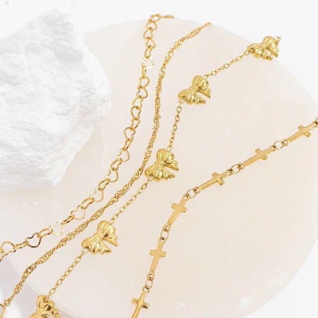 #N1069  蝴蝶結串飾手鍊