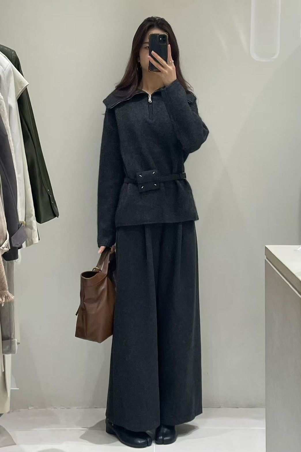 A020 毛呢寬褲（內有磨毛）