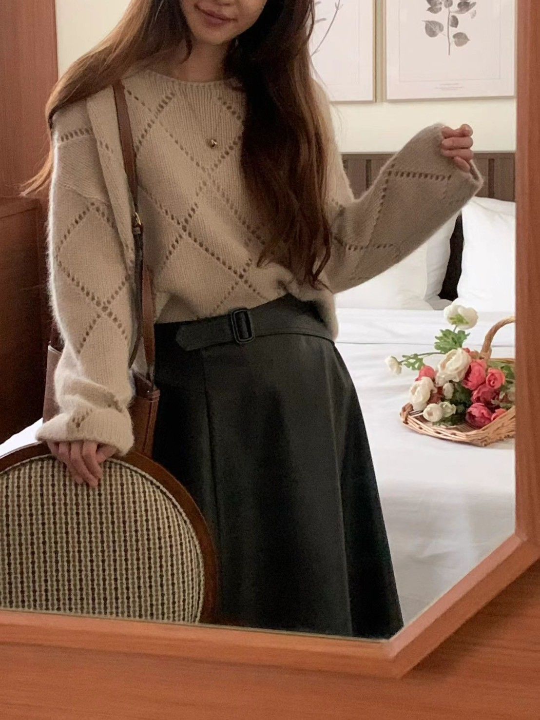 7折C007 菱格毛衣