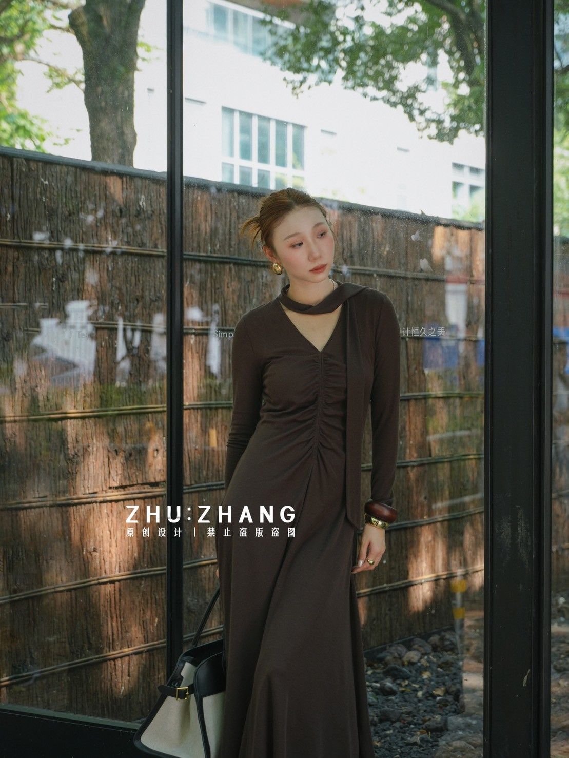 7折B035 皺感長洋裝