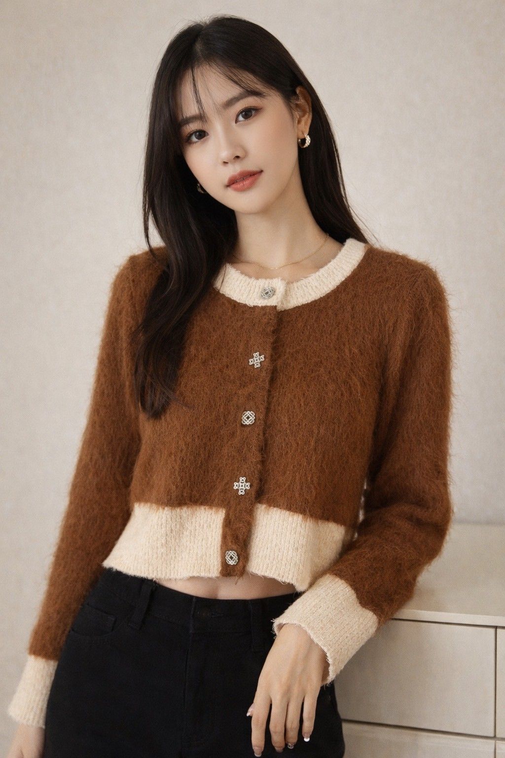 7折B058 金屬釦開襟上衣