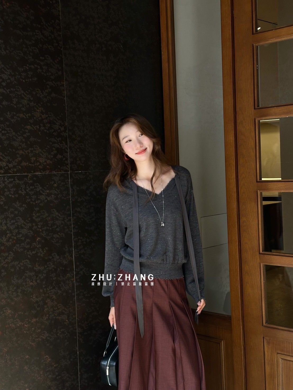 6折B007 可兩穿緞帶針織衣