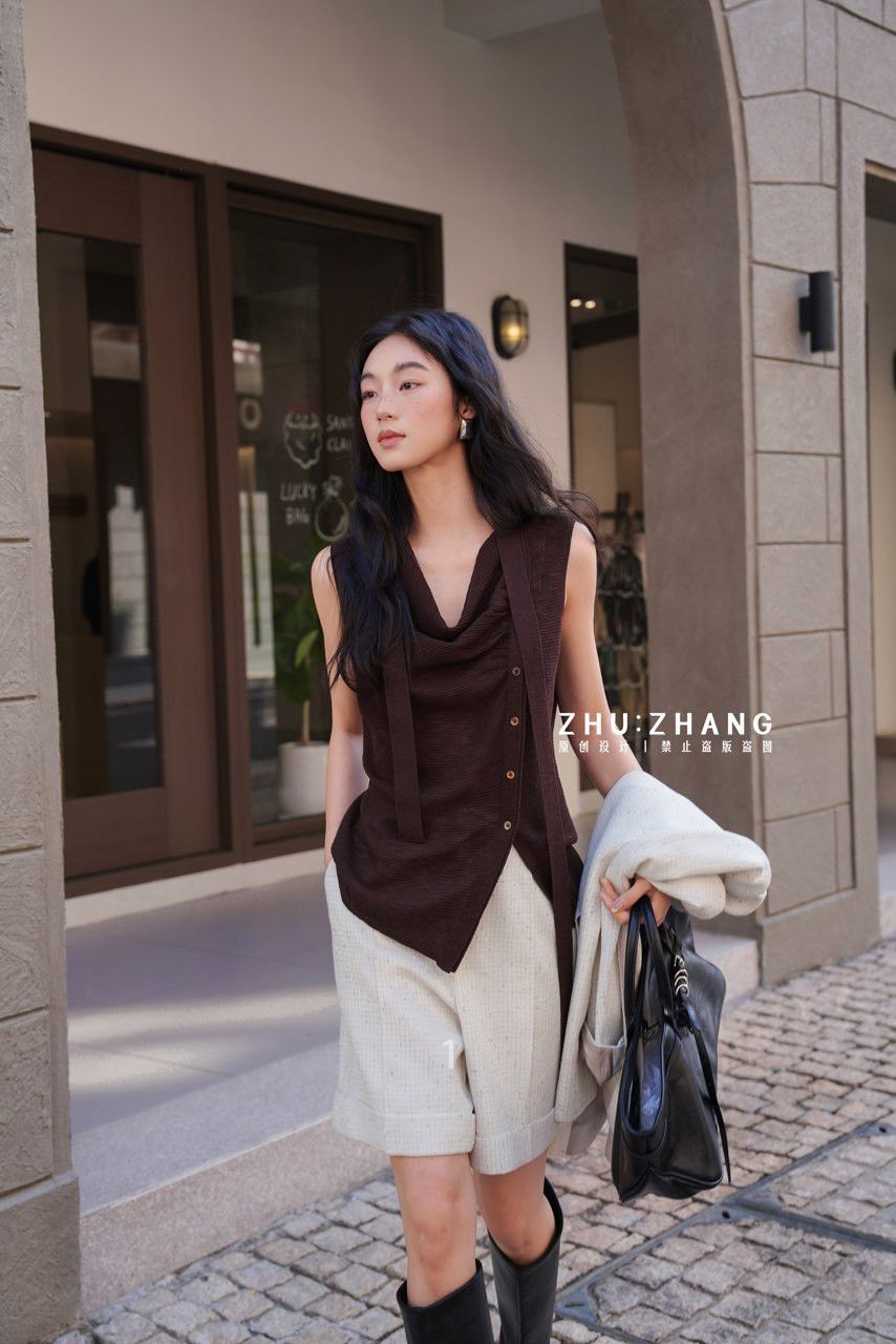 B068 垂墜感針織背心