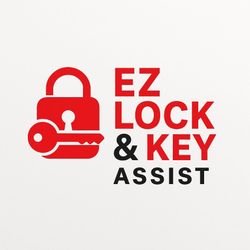 Red padlock and key graphic; text 