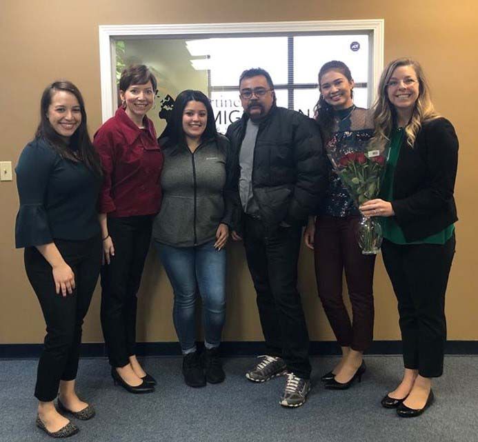 Attorney Andrea Martinez and Attorney Megan Galicia celebrating a successful case