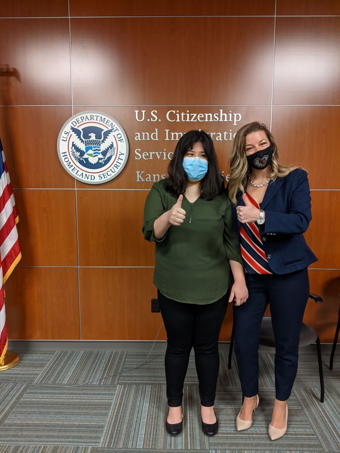 Attorney Andrea Martinez with clients